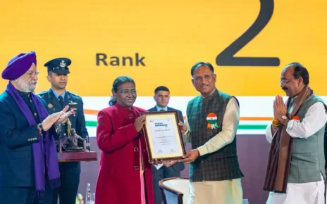 Chhattisgarh Chief Minister Vishnu Deo Sai received the award from the President.