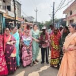 65 घर स्थित शिव मंदिर का पार्षद ममता सोनू तिवारी ने किया भूमि पूजन